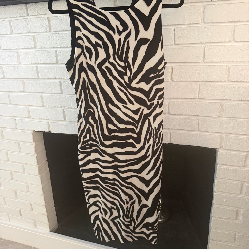 White House Black Market Zebra Print Dress – Medium Petite